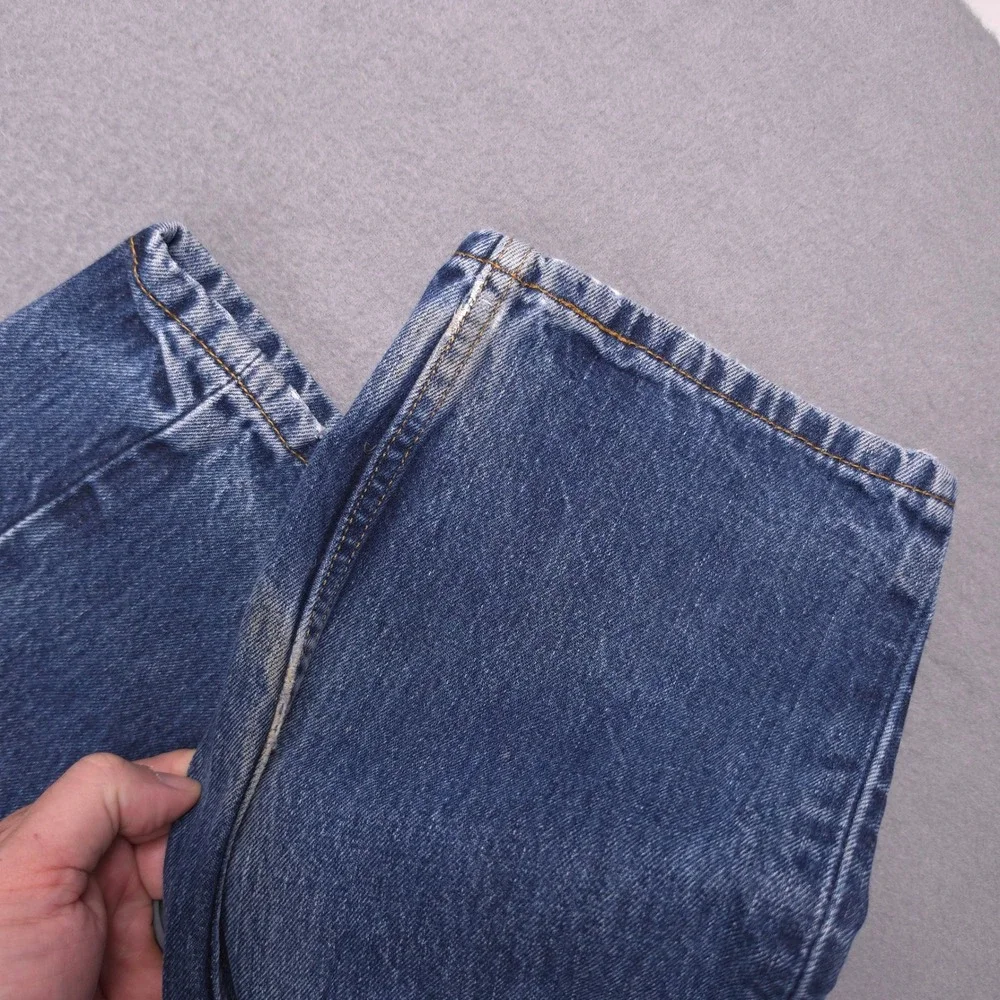 Levi's 505 Regular Fit Jeans Blue Denim 36x34 Distressed Faded Cotton Straight